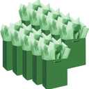 qiqee 10PCS Deep Green Mini Gift Bags with Tissue Paper Handles 6.3"x4.7"x2.4" Small Size Present Party Favor Bags20pcs Tissue Paper Included