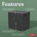 Keter City 30 Gallon Resin Outdoor Storage Box and Patio Furniture Side Table for Pool and Garden Accessories, Dark Grey
