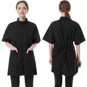DHXYZZB Grooming Smock Waterproof Workwear Barber Jackets for Women Men, Nylon Professional Dog Groomer Smock Barber Apron (Black, M)