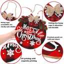 Kiddale Wooden Christmas Welcome Sign, Rustic Farmhouse Door Decor with Bow and Greenery, Colorful, 12.59 Inch Round, Front Door Wall Window Hanging