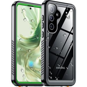 Temdan Designed for Samsung Galaxy S25 Case Waterproof, Built-in Lens & Screen Protector Military Shockproof Dropproof IP68 Underwater Full Body Phone Case for Galaxy S25 5G 6.2"-Green (2025)