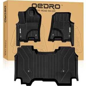 OEDRO Floor Mats Fit for RAM 1500 Crew Cab 2025 2026 Without Rear Seat Storage, TPE Custom Fit All Weather Anti-Slip Floor Liners for RAM 1500 Crew Cab Accessories, 1st and 2nd Row, Black