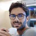 BLUEMOKY Mens Reading Glasses Classic : Square Readers Black Rectangular - Anti Glare Eye Strain (Black 0.00x)
