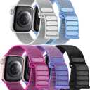 Maledan Bands Compatible with Apple Watch Band 42mm 44mm 45mm 49mm 38mm 40mm 41mm Men Women, Sport Loop Strap Bracelet Replacement Wristband for Apple iWatch Series 11 10 9 8 7 6 5 4 3 SE Ultra 2 (7-Black/ Dragon Fruit/ Purple/ Light Gray/ Lake Blue)