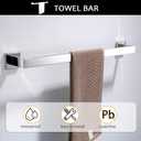 Bathroom Hardware Accessories Set Polished Chrome Towel Bar Sets Include Towel Bar Towel Holder Toilet Paper Holder Towel Hook,5 Pieces Stainless Steel Wall Mounted