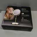 Lighted Makeup Mirror, 5000 mAh Rechargeable Double Sided Magnifying Vanity Mirror with 3 Colors, 1x/20x, 360 Rotation , Brightness Adjustable lighted mirror with magnification, Antique Bronze