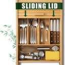 KozyKoala & Co. Bamboo Drawer Organizer with Sliding Lid - 5 Slot Kitchen Drawer Organizer & Utensil Holder - Wood Bamboo Cutlery Tray for Flatware & Multipurpose Storage for Home & Office