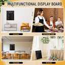 BBTO Large Felt Letter Board Sign 24 x 30 Inch, Changeable Letter Board with Boxes, Large Felt Menu for Restaurant Announcements, Restaurant Menus(2 Pcs,Black)