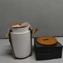 White Ceramic Canister Set with Bamboo Lids, 3-Piece Airtight Food Storage Jars for Kitchen - Flour, Sugar, Coffee, Tea, Spice - Small, Medium, Large Sizes