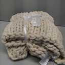 YnM Chunky Throw Blanket, Hand Knitted with Chenille Yarn, Skin Friendly, Ventilated and Breathable, Machine Washable, Home Dcor Piece for Couch, Sofa and Bed (Butter Cream, 50x60 Inch)