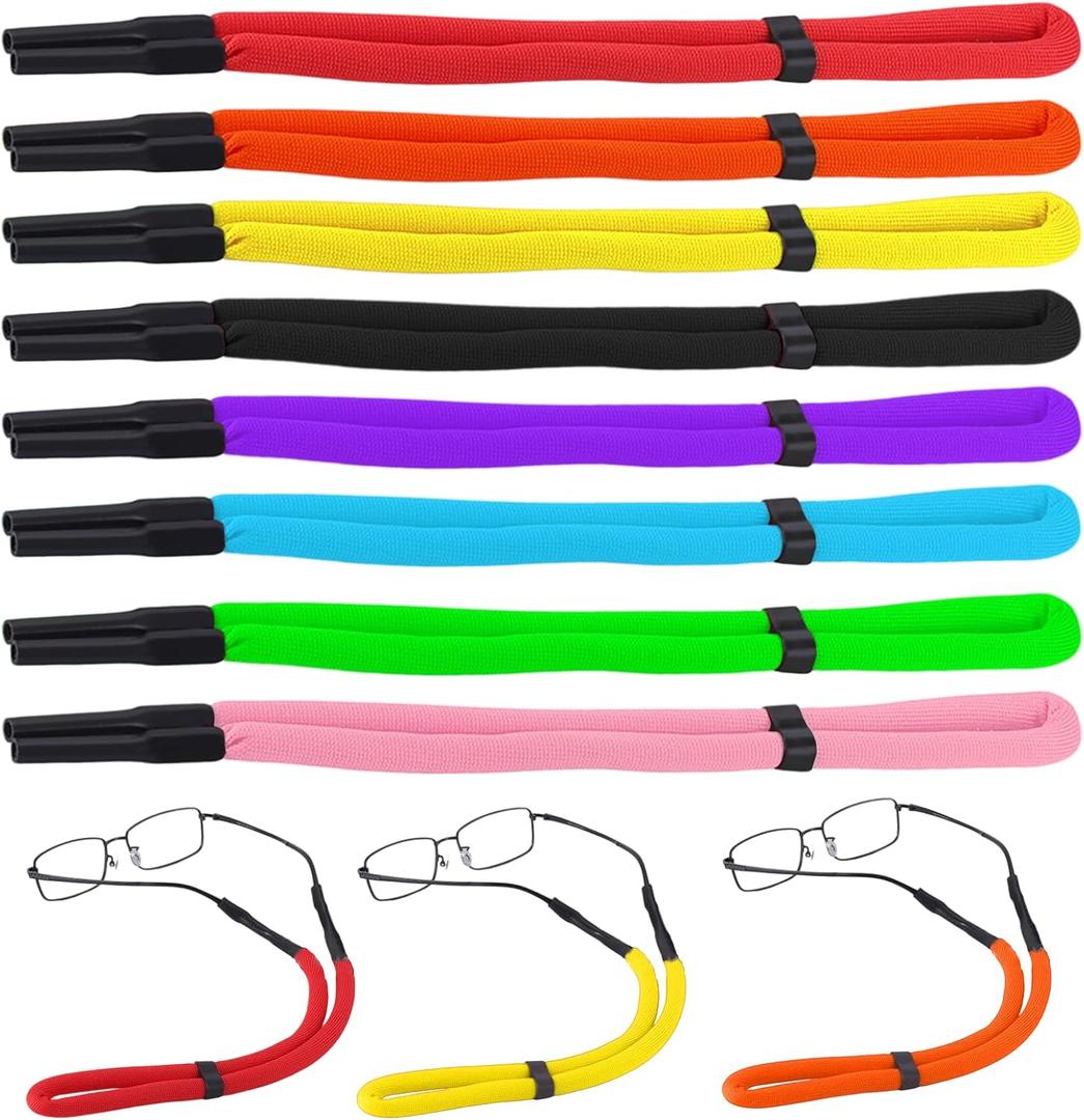 8 Pcs Floating Glasses Strap, Sunglasses Floating Strap, Buoyant Glasses Retainer For Boating Kayaking Fishing Paddleboarding Beach Lake Pool