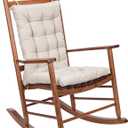 Rocking Chair Cushions Comfortable Tufted Seat Cushion Pads Non-skid Backed Set of Backrest and Seat Bottom for Porch Rocker Cane Adirondack Outdoor Indoor Chair (Cream, Backrest-24X17,Bottom-17x17)