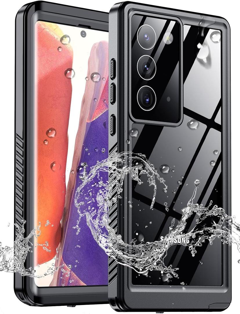 MOZOTER for Samsung Galaxy Note 20 Case Waterproof,[IPX8 Underwater Case][Full Body Shockproof & Military Dropproof] Clear Sound Quality Built-in Screen Protector for Samsung Note 20 6.7 inch-Black