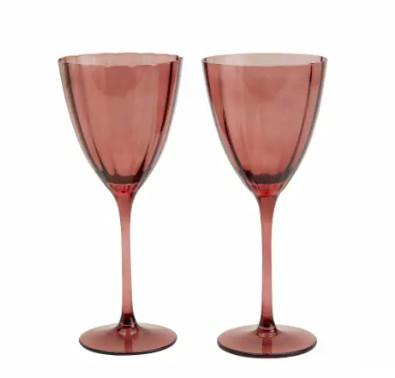 Table Tops Gallery Harvest Bordeaux Waves Wine Glass Set