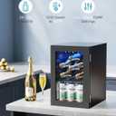 EUHOMY 18L Beverage Refrigerator Cooler, 24 Cans Mini Fridge with Quiet Compressor, Countertop Small Fridge with 40F-61F Digital Temperature Control, LED Lgiht for Home, Bar, Office