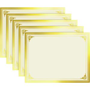SUNEE 100 Sheets Certificate Papers - Blank Gold Foil Border, Letter Size 8.5x11 for Diploma, Certificates, Participation Awards, Document Cardstock Paper and Inkjet Printer Friendly