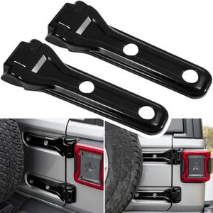 Jeep Wrangler JL JLU Tailgate Hinge Cover Trim Exterior Accessories Decoration - 2018-2024, 2-Door & 4-Door, Spare Tire Bracket Cover (Black, 2PCS)