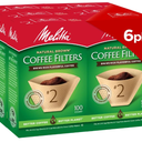 Melitta #2 Cone Coffee Filters, Natural Brown, 100 Count (Pack Of 6), 600 Total Filters  Fits all 26 Cup Cone Coffee Makers and 1cup PourOver Brewers, Compostable, TearResistant, Made in USA