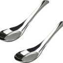 2PCS 6 Stainless Steel Soup Spoons, Mirror Polished Long Handle Ramen Spoons for Bouillon Dessert Cereal Wonton Thai Miso Udon