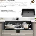 30 Inch Black Undermount Kitchen Sink - Delironexu Single Bowl Kitchen sinks, 16 Gauge Stainless Steel kitchen Sink Black with 4 Accessories, 30"x18"x9", Modern Design