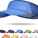 2 x GXCROR Sports Sun Visor Hat Men Women, Lightweight Breathable Quick Dry Sports Sun Hat for Running Golf Tennis (Blue)