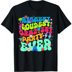 Biggest Loudest Craziest Party Ever,Family Matching Birthday T-Shirt (Small, Black)