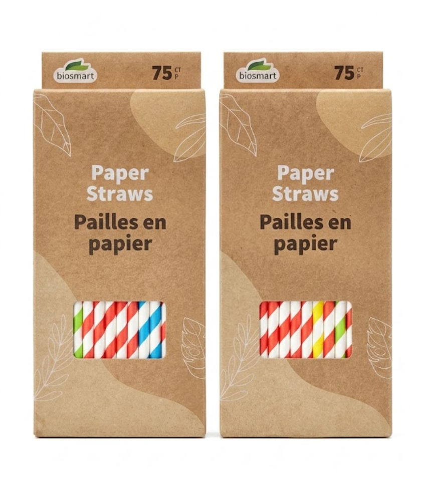 Paper Straws Jumbo Pack 75 Count, 2 Pack