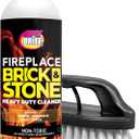 Quick N Brite Fireplace Gel Cleaner with Scrub Brush for Brick, Stone, Rock, Tile, and Marble, Nonabrasive Fireplace Cleaner, Made in the USA, 16 oz