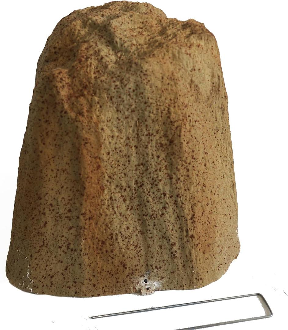Decorative Fake Rock Cover for Gas Meter & Electrical Box, Fiberglass Landscape Rock for Outdoor Use, Brown Faux Stone Well Cover, Light Fixture and Utility Box Concealment, 12.1"x11.7"x9.1"
