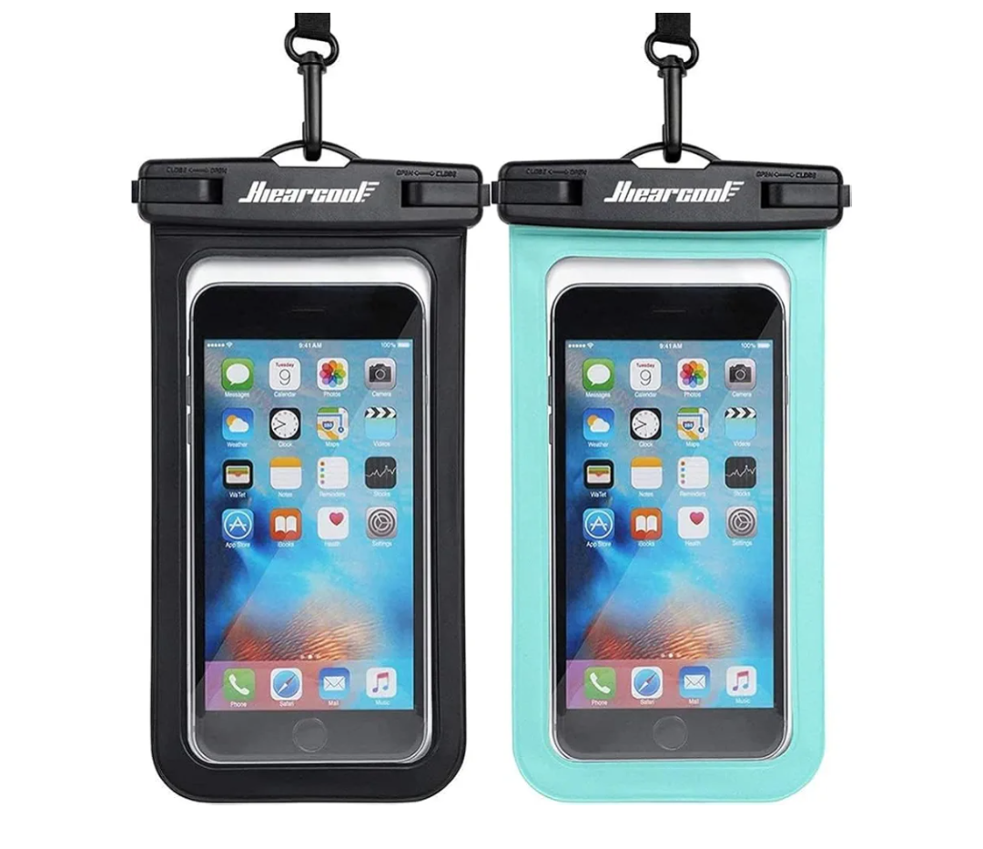 Hiearcool Waterproof Phone Pouch, IPX8 Waterproof Phone Case for iPhone 17/16/15/14 Pro Max, Cell Phone Dry Bag for Beach & Cruise Essentials, Touch Screen, Lanyard Included, 2 Pack (Fits Up to 8.9”)