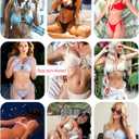 seamoly Bikini Sets for Women Ribbed Cutout Swimsuit Cheeky High Cut Side Tie Thong Bathing Suit Tie Back Swim Suits (Pink, M)