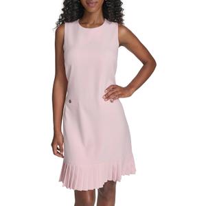 Tommy Hilfiger Women's Round Neck Salon Stretch Pockets Shift Dress (8, Ballerina Pink)