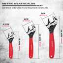 SEDY Adjustable Wrench Set Pipe Spanner: 6" 8" 10" Wide Jaw Black Oxide Wrench With Cushion Grip, Laser Marked Metric & SAE Scales, CR-V Steel for Professional