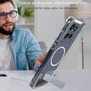 Magnetic Case for Motorola Moto G Power 2025, [Compatible with MagSafe] Built-in Flat Metal Kickstand, Thicken Bumper Frame Military Grade Protection Phone Cover for Moto G Power 5G 2025 (Clear)