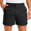 Soothfeel Men's Casual Shorts 5/7/9 Inch Golf Dress Shorts for Men Flat Front Work Lightweight Quick Dry with 4 Pockets (Black)