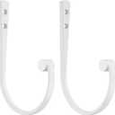 Curtain Holdbacks 2Pcs,Matte White Barrel Zinc Alloy Curtain Tiebacks,Wall Mounted Curtain Holders for Drapes.