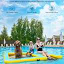Inflatable Dock Floating Platform, 8FT x 6FT Inflatable Water Hammock w/Ladder, Thickened Dog Pool Ramp, Non-Slip Water Ramp Mat Floating Pool Float Island Raft Lounger for Lakes, Beach, Pools