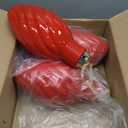 Lanpn 3 Pcs 11" Outdoor LED Ornaments, Large Christmas Lighted Bulbs, Xmas Tree Battery Powered Bulb Decor with Dark Sensor, Christmas Ornament Lights for Lawn Garden Yard Patio, Red