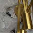 TOBUSA 6-Light Gold Semi Flush Mount Ceiling Light Fixture, Modern Industrial Brushed Golden Sputnik Ceiling Light, E26 Close to Ceiling Light for Kitchen Bedroom Dining Room Living Room Hallway