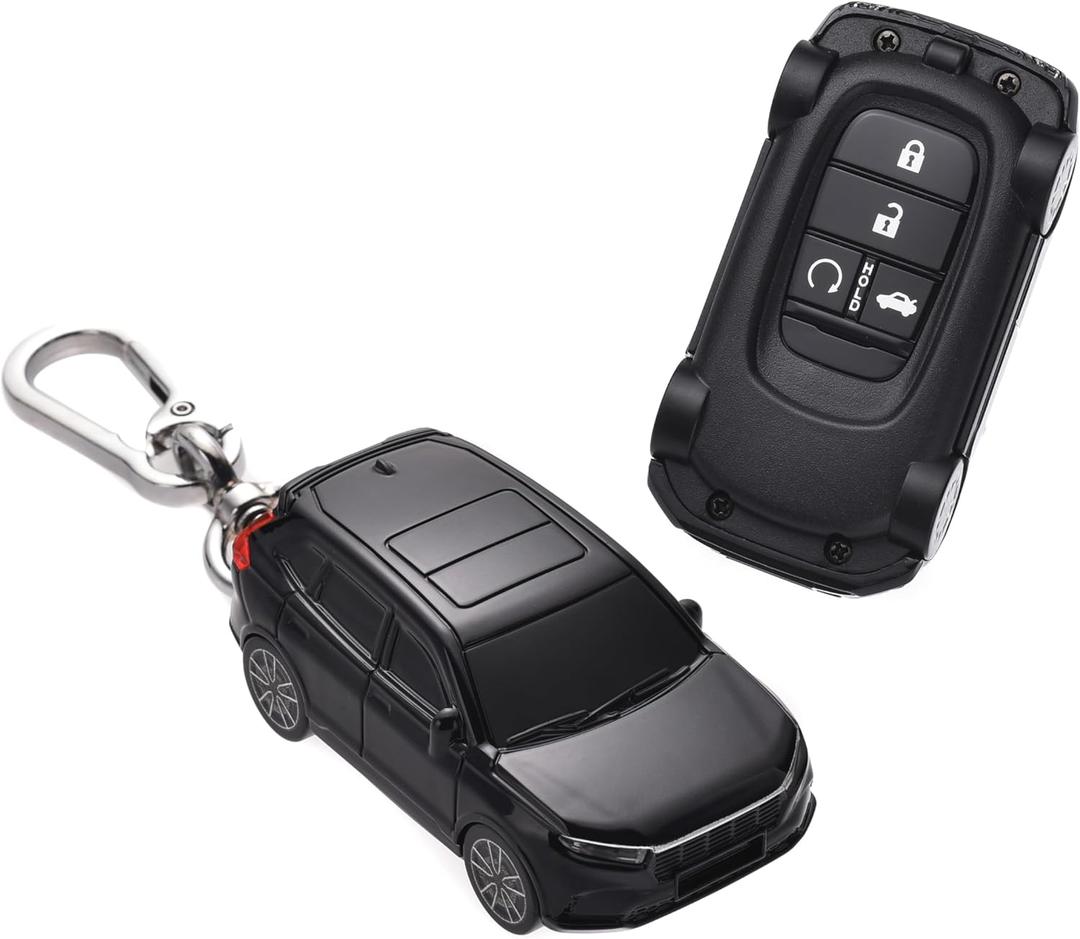 for Honda 2022 2023 2024 CR-V Civic Accord HR-V Pilot Key Fob Cover, Compatible with 2/3/4/5 Buttons Smart Remote Key - Black