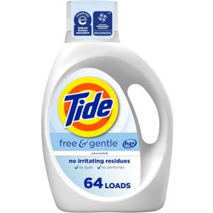 Tide Free & Gentle Liquid Laundry Detergent, 84 fl oz, 64 Loads, HE Compatible