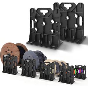Wire Spool Rack, Multi Purpose Wire Dispenser for industrial Use, 330lbs Capacity Heavy-Duty Dispenser Holder 34'' Diameter 1-Pair Set(Black) (black)