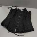 Vrapo Black Corset Top for Women | Overbust Lace Up Waist Cincher Shapewear Lingerie, Size Small