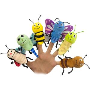 6pcs Insect Finger Puppet Set, Mini Hand Puppets Suitable for Kids, Cute Insect Animal for Role-Playing and Storytelling, Realistic Finger Puppet for Toddlers