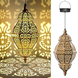 Twinkya Hanging Solar Lights Outdoor Garden Decor, Decorative Waterproof Plastic Moroccan Solar Lantern Lamp, Outside Decorations for Patio Yard Porch Backyard Decor, Gardening Gifts for Women Mom (2 Pack)