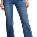 Sidefeel Women's Flare Jeans High Waisted Wide Leg Stretchy Bell Bottom Front Pockets Denim Pants, Size: XS