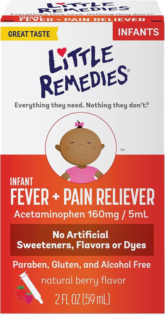 3 x Little Remedies Baby Medicine, Infant Fever and Pain Relief with Acetaminophen, Berry Flavor, 2 Fl Oz