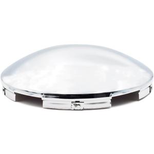 Semi Truck Hub Covers 8.9" Dome Style Hub Caps 5 Even Notched Chrome Mirror Finish Semi Hub Cap Covers for Rear Semi Truck Wheels, 1 PC