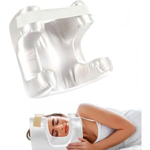 Face Pillow for Wrinkles, Anti Wrinkle Pillow with Cooling Silk Pillowcase, Beauty Pillow for Sleeping Face Down and Back Sleeping (White)