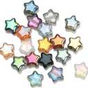 200Pcs Colorful Glass Star Beads Mixed Eletroplated Star Beads for Jewelry Bracelet Necklace Making, 8mm
